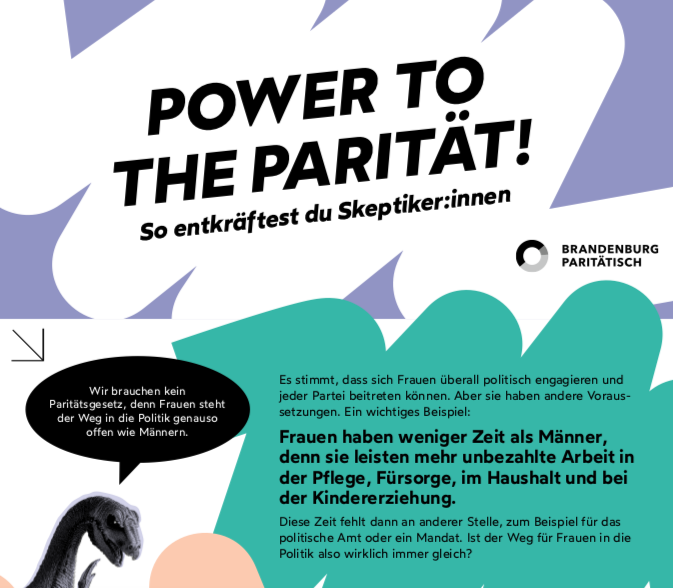 Flyer Power to the Parität! So entkräftest du Skeptiker:innen mit 10 Argumenten gegen Parität und ihren Entkräftigungen